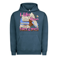 Pigment Midnight Navy i like them thick and spicy Urban Hoodie - MaliasSmallBusiness