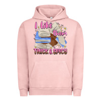 Pigment Salmon i like them thick and spicy Urban Hoodie - MaliasSmallBusiness