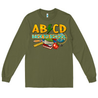 Army Green abcd back to school Long Sleeve Tee - texasbilliewilder