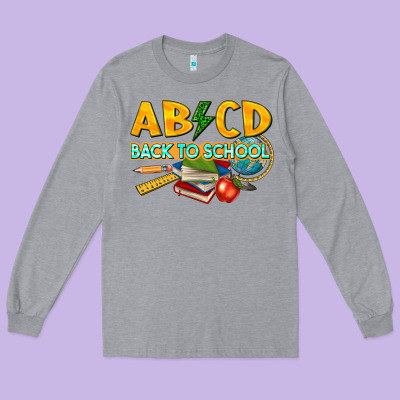 Abcd Back To School Long Sleeve Tee Designed By Texasbilliewilder