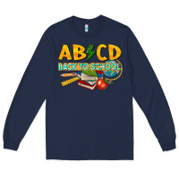 Navy abcd back to school Long Sleeve Tee - texasbilliewilder
