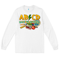 White abcd back to school Long Sleeve Tee - texasbilliewilder