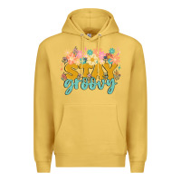 Antique Gold stay groovy Premium Hoodie - MaliasSmallBusiness