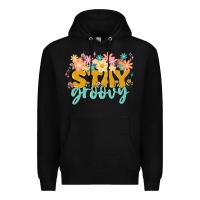 Black stay groovy Premium Hoodie - MaliasSmallBusiness