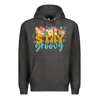 Charcoal Heather stay groovy Premium Hoodie - MaliasSmallBusiness