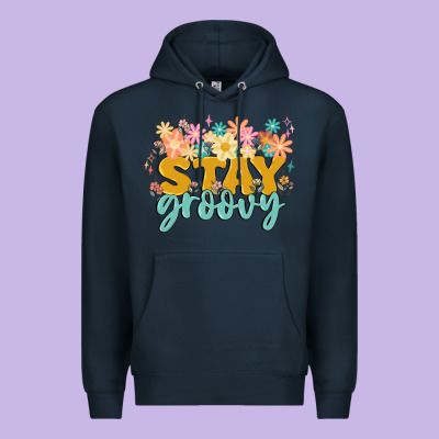 Stay Groovy Premium Hoodie Designed By Maliassmallbusiness