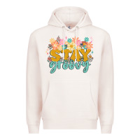 Pale Pink stay groovy Premium Hoodie - MaliasSmallBusiness