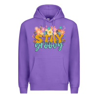 Purple stay groovy Premium Hoodie - MaliasSmallBusiness