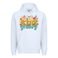 White stay groovy Premium Hoodie - MaliasSmallBusiness