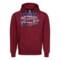 Burgundy American honey 4th of july Zipper Hoodie - CowGirlArtShop