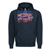 Navy American honey 4th of july Zipper Hoodie - CowGirlArtShop