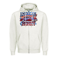 Oatmeal Heather American honey 4th of july Zipper Hoodie - CowGirlArtShop