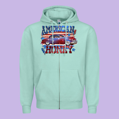 American Honey 4th Of July Zipper Hoodie Designed By Cowgirlartshop