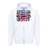 White American honey 4th of july Zipper Hoodie - CowGirlArtShop
