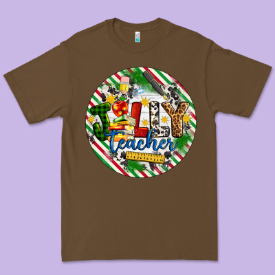 Christmas Jolly Teacher Premium Tee Designed By Artiststas