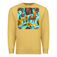 Antique Gold farm seamless pattern Premium Sweatshirt - BundleAndBundleShop
