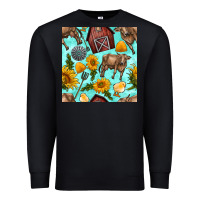 Black farm seamless pattern Premium Sweatshirt - BundleAndBundleShop