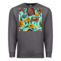 Charcoal Heather farm seamless pattern Premium Sweatshirt - BundleAndBundleShop