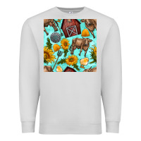 Dove Grey farm seamless pattern Premium Sweatshirt - BundleAndBundleShop