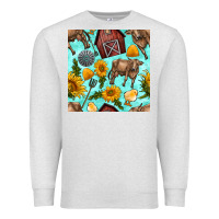 Oatmeal Heather farm seamless pattern Premium Sweatshirt - BundleAndBundleShop