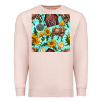 Pale Pink farm seamless pattern Premium Sweatshirt - BundleAndBundleShop