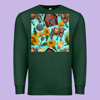 Farm Seamless Pattern Premium Sweatshirt Designed By Bundleandbundleshop