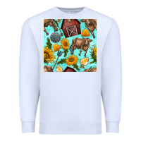White farm seamless pattern Premium Sweatshirt - BundleAndBundleShop