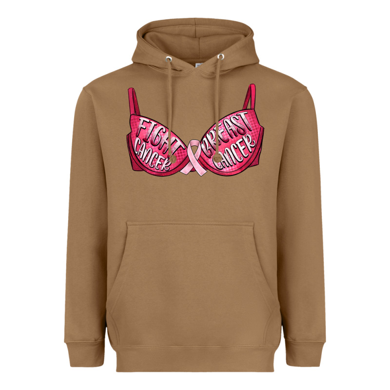 Fight Cancer Breast Cancer Bra Heavyweight Hoodie by Artiststas | Teevron