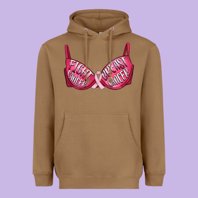 Fight Cancer Breast Cancer Bra Heavyweight Hoodie Designed By Artiststas