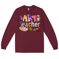 Burgundy art teacher Long Sleeve Tee - texasbilliewilder