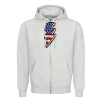 Dove Grey American lightning bold 4th of july Zipper Hoodie - CowGirlArtShop