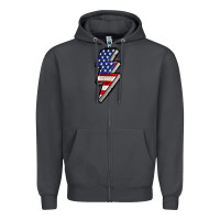 Smoke American lightning bold 4th of july Zipper Hoodie - CowGirlArtShop