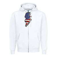 White American lightning bold 4th of july Zipper Hoodie - CowGirlArtShop