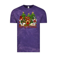 Cloud Purple merry christmas gnomies Vintage Tee - BarkalooDesign