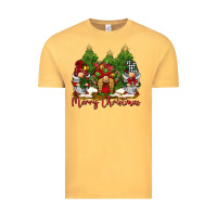 Vintage Mustard merry christmas gnomies Vintage Tee - BarkalooDesign