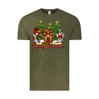 Vintage Olive merry christmas gnomies Vintage Tee - BarkalooDesign