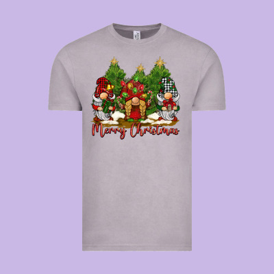 Merry Christmas Gnomies Vintage Tee Designed By Barkaloodesign