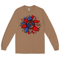 Toasted Coconut American flag leopard sunflower Long Sleeve Tee - Zillion Design Studio