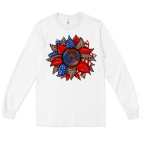 White American flag leopard sunflower Long Sleeve Tee - Zillion Design Studio