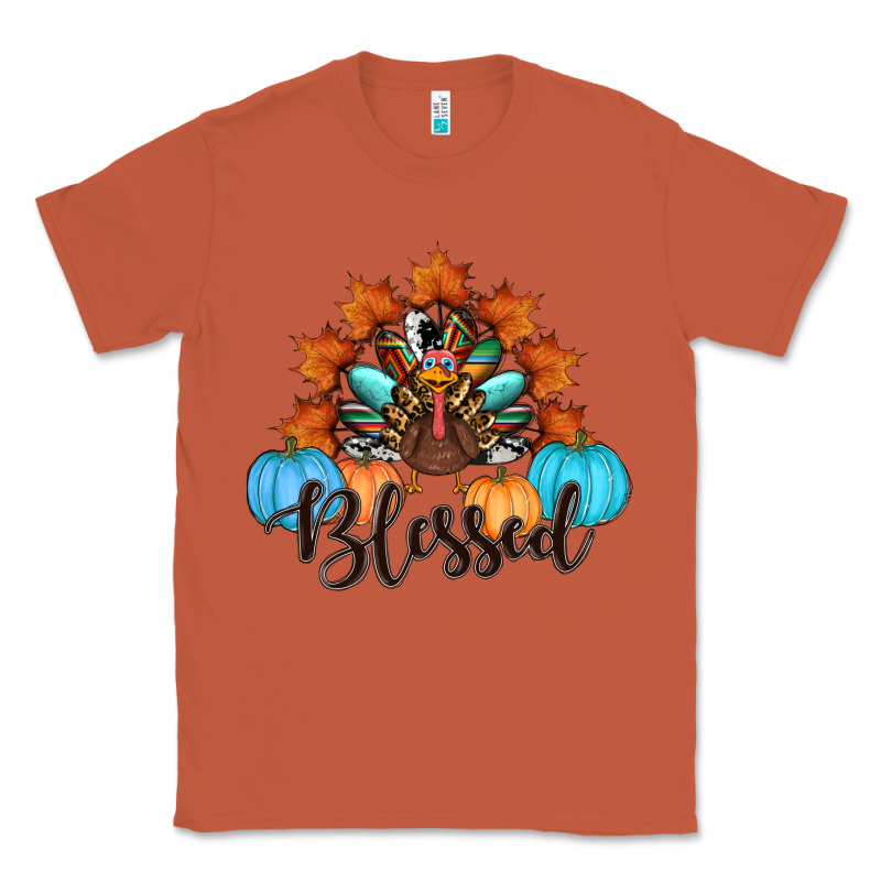Thanksgiving Turkey Pumpkin Blessed Classic Tee by RanaPortraitStore | Teevron