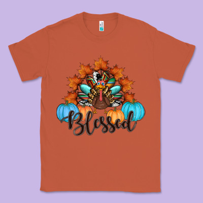 Thanksgiving Turkey Pumpkin Blessed Classic Tee Designed By Ranaportraitstore