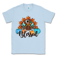 Dusty Blue thanksgiving turkey pumpkin blessed Classic Tee - RanaPortraitStore
