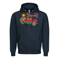 Navy hello summer Zipper Hoodie - SublimationCraftShop
