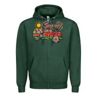 Sports Green hello summer Zipper Hoodie - SublimationCraftShop