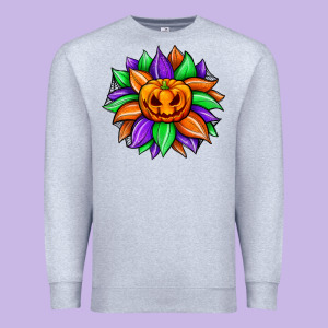 Sunflower Halloween Premium Sweatshirt Designed By Jahusdesignshop