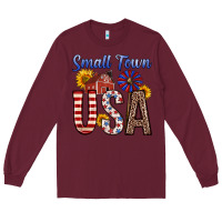 Burgundy small town usa Long Sleeve Tee - Zillion Design Studio