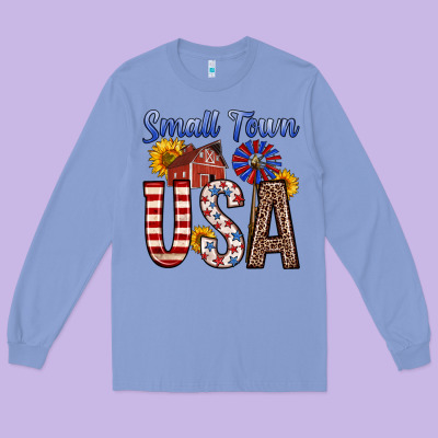 Small Town Usa Long Sleeve Tee Designed By Zillion Design Studio