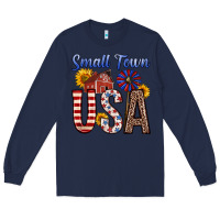 Navy small town usa Long Sleeve Tee - Zillion Design Studio