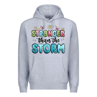 Heather Grey stronger than the storm Premium Hoodie - MaliasSmallBusiness