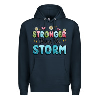 Navy stronger than the storm Premium Hoodie - MaliasSmallBusiness